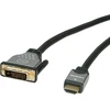 Rotronic Roline 11045870 monitoriaus kabelis Dvi Dual Link Male į Hdmi Male 1 m sidabrinis/juodas