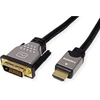 Rotronic Roline 11045870 monitoriaus kabelis Dvi Dual Link Male į Hdmi Male 1 m sidabrinis/juodas