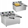 Royal Catering dvigubos gastronominės elektrinės gruzdintuvės 230 V 2 x 3200w 2 x 8 L