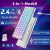 Royal Kludge Rk61 60% Mechaninė Rgb Belaidė Žaidimų Klaviatūra, Balta
