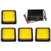 Rs led 4 lempų rinkinys 36 led valdiklis Blyksinčios Stroboskopinės 12v oranžinės