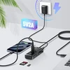 Rshtech aliumininis 5-in-1 usb 3.2 gen2 aktyvusis šakotuvas su maitinimo šaltiniu, sd/tf kortelių skaitytuvas, 3 x 10 gbps duomenų prievadai, 10 w 5 v/2 a maitinimo šaltinis ir 60 cm kabelis (c tipo į a tipą)