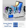 Rsydmny įkrovimo stotelė keliems įrenginiams, 245 W 7 prievadų mobiliojo telefono įkrovimo stotelė su lcd ekranu, 100 w pd usb c greitas įkroviklis, skirtas ipad, iphone, android, planšetiniams kompiuteriams ir kitiems elektroniniams prietaisams