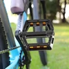 Ruayia dviračio pedalai, kalnų dviračio pedalai su atšvaitinėmis juostelėmis, neslystantys cnc mtb pedalai nailono pluošto 9/16 colio pedalai plento dviračiui, visiems dviračių tipams, juodi