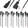 Runcci-yun 12 vnt. Usb C pigtail kabelis 5 V / 2 A 90 laipsnių Usb C maitinimo tuščias kabelis Pigtail 22 Awg Usb C kištuko lizdas 2 kontaktų litavimo „pasidaryk pats“ pigtail kabelis, skirtas Usb įrenginių taisymui „pasidaryk pats“ kabelis (30 cm)