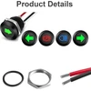 Runcci-yun 4 vnt. 12v/24v apvalus metalinis vandeniui atsparus signalinis šviestuvas Led indikatorius, 12 mm plokštės montuojamas Dc Led indikatorius, prietaisų skydelio įspėjamasis indikatorius su 26 Awg 150 mm kabeliu