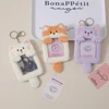 Runrayay mielas pliušinis Kpop nuotraukų kortelių dėklas su raktų pakabuku, animacinis meškiuko nuotraukų dėklas, id banko, kreditinės kortelės laikiklio apsauga, Corgi