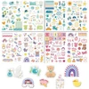 Ruzister 4 lapai po 215 lipdukų kūdikių albumui, lipdukai vaikams ir kūdikių nuotraukų albumams, 8 lapai din a4 „pasidaryk pats“ scrapbooking lipdukai dizainui, kūdikių iškarpų albumo lipdukai