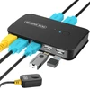 Automagnetola Rybozen 4k Kvm jungiklis Hdmi 2 kompiuteriams, 4k @ 30hz, 3 Usb 2.0, Usb Kvm jungiklis bendrinamas monitorius pelė klaviatūra spausdintuvas skaitytuvas Usb įrenginiai su Hdmi Kvm kabeliu, mėlynas