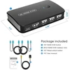 Automagnetola Rybozen 4k Kvm jungiklis Hdmi 2 kompiuteriams, 4k @ 30hz, 3 Usb 2.0, Usb Kvm jungiklis bendrinamas monitorius pelė klaviatūra spausdintuvas skaitytuvas Usb įrenginiai su Hdmi Kvm kabeliu, mėlynas