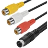S-video 4-pin į 3 Rca Av moteriškas kabelis, 0.3m