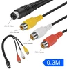 S-video 4-pin į 3 Rca Av moteriškas kabelis, 0.3m