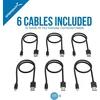 Sabrent 6 vnt. 30 cm Micro Usb kabeliai, greitas įkrovimas ir duomenų sinchronizavimas