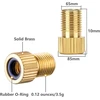 Saipor 10 žalvarinių adapterių presta ventiliams + 10 schrader ventilių dangtelių dviračiui, presta į schrader av automobilio ventilį, dviračio ventilių adapterių rinkinys, prancūziškas ventilių adapteris