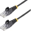 Šakotuvas Startech.com 3m cat6 kabelis - plonas cat6 pataisos kabelis - juodas - be užkabinimo rj45 jungtys - gigabitinis eterneto kabelis - 28 awg