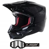 Šalmas Alpinestars Scout Sm5 S-m5 juodas + akiniai Ls2 Charger Pro, dydis M