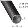 Šalto profilio plieno apvalus vamzdis 1 metras 35 x 1,5 mm