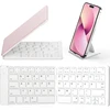 Samsers sulankstoma bluetooth klaviatūra - nešiojama belaidė klaviatūra su stovo laikikliu, itin plona, kišeninio dydžio, suderinama su išmaniaisiais telefonais, planšetiniais kompiuteriais, nešiojamaisiais kompiuteriais, Ios, Android, Windows, miela roži