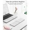 Samsers sulankstoma bluetooth klaviatūra - nešiojama belaidė klaviatūra su stovo laikikliu, itin plona, kišeninio dydžio, suderinama su išmaniaisiais telefonais, planšetiniais kompiuteriais, nešiojamaisiais kompiuteriais, Ios, Android, Windows, miela roži