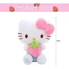 Sanrio Co., Ltd. Pliušinis žaislas katė, minkšta žaislinė katė su braškėmis, 30 cm, minkštas kačiukas, pliušinis, balta lėlė, dovana vaikams