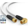 Sateli­tinės Antenos Kabelis 4m, Hdtv 4k/3d, 135 Db, 2x F-jungtis, Baltas