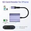 Atminties kortelė Sd kortelių skaitytuvas, skirtas iphone, 3 viename adapteris su dvigubu kortelių lizdu atminties kortelių skaitytuvas kortelių adapteris su pd prievadu, micro sd kortelių kameros kortelių skaitytuvo adapteris su tf/sd, skirtas iphone 14/13/12/11/x/xs/xr
