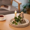 Secret De Gourmet Dekoratyvinis medinis apvalus padėklas su perlo stiliaus apvadu