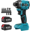 Seesii 21 V akumuliatorinis suktuvas su maksimaliu 220 N.m sukimo momentu, 1/4 colio akumuliatorinis suktuvas su dviem 4.0 Ah baterijomis, 0-3250 Rpm reguliuojamas greitis, 10 antgalių rinkinys