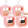 Segbeauty dozatorius su pompa, 4 vnt., 500 ml dušo želė dozatorius, indų ploviklio dozatorius, plastikinis muilo dozatorius, šampūno dozatorius, dušo želė talpykla, virtuvės kriauklės dozatorius su etiketėmis, muilas