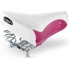 Selle Montegrappa dviračio balnelis, miesto balnelis, odinis, skirtas moterims ir vyrams, skirtas miesto dviračiui, Beachcruiser Holland dviračiui, vintažinio retro stiliaus 1750 Export, spalva: rožinė/balta, pagaminta Italijoje