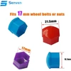 Senvenelec 20 vnt. universalūs 17 mm plastikiniai veržlių dangteliai, skirti automobilių ratų veržlėms, varžtų dangteliai, ratų gaubtai, 17 mm ratų veržlių dangteliai. su 1 nuėmimo kabliuku (penkios spalvos)