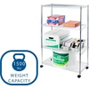 Seville Classics 4 pakopų Ultrazinc plieno vielos lentynos su ratukais, Ultra Zinc, 76.2 x 35.5 x 121.9 cm