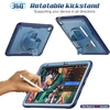Seymac stock dėklas, skirtas Ipad A16 11-osios/10-osios kartos 11/10.9 colių 2025/2022, smūgiams atsparus dėklas su ekrano apsauga, rašiklio laikikliu, 360° pasukamu stovu/rankos dirželiu ir peties dirželiu, tamsiai mėlynas