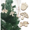 Sg Store 200 vnt. medinių papuošalų, dekoratyvinės medžio drožlės voverės grybų lapų ežiuko gilių šakų formos mediniai diskai ornamentai "pasidaryk pats" scrapbooking amatų gamybai