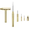 Sg Store 6-in-1 mini daugiafunkcinis varinis plaktukas-atsuktuvas, metalinis remonto įrankių plaktuko rinkinys, skirtas mobiliųjų telefonų, nešiojamųjų kompiuterių, laikrodžių taisymui, auksinis