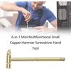 Sg Store 6-in-1 mini daugiafunkcinis varinis plaktukas-atsuktuvas, metalinis remonto įrankių plaktuko rinkinys, skirtas mobiliųjų telefonų, nešiojamųjų kompiuterių, laikrodžių taisymui, auksinis