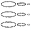 Sgerufz 3 rinkiniai 9 dalių choker tipo vėrinių rinkiniai, choker apyrankių žiedai, tampri tatuiruotės tipo vėrinys, elastingo tuščiavidurio audinio papuošalų rinkinys, apykaklė mergaitėms, moterims, vaikams