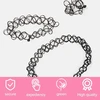 Sgerufz 3 rinkiniai 9 dalių choker tipo vėrinių rinkiniai, choker apyrankių žiedai, tampri tatuiruotės tipo vėrinys, elastingo tuščiavidurio audinio papuošalų rinkinys, apykaklė mergaitėms, moterims, vaikams