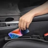Sgqtgimu 2 vnt. automobilio sėdynės tarpų užpildų su 2 vnt. automobilinių kabliukų, automobilio sėdynės tarpų užpildas, automobilio sėdynės tarpų užpildas, skirtas apsaugoti daiktus nuo kritimo (juodas)