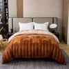 Shamdon Home Collection patalynės komplektas 200 x 200 cm, geometrinis/marmuro rašto antklodės užvalkalų komplektas ir 2 pagalvių užvalkalai 80 x 80 cm, 3 dalių minkštas pūkuotas patalynės komplektas su užtrauktuku, ruda