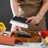 Shangdao Deba peilis 17.8 cm, rankų darbo mėsininko peilis mėsos pjaustymui, virtuviniai peiliai virtuvei ir stovyklavimui lauke, aukščiausios kokybės vokiškas nerūdijantis plienas ir tradicinė medinė rankena, dovanų dėžutė