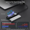 Shubeieumi m.2 nvme ir sata ssd dėklo adapteris, 10 gbps m.2 ssd į usb 3.1 su 2-in-1 laidu, palaiko m-key/b+m key 2230/2242/2260/2280 ssd, be įrankių (sidabrinis)