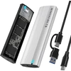 Shubeieumi m.2 nvme ir sata ssd dėklo adapteris, 10 gbps m.2 ssd į usb 3.1 su 2-in-1 laidu, palaiko m-key/b+m key 2230/2242/2260/2280 ssd, be įrankių (sidabrinis)