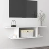 TV staliukas Sieninė televizoriaus spintelė, balta, 103x30x26,5cm