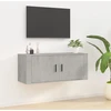 TV staliukas Sieninė televizoriaus spintelė, betono pilka, 100x34,5x40cm