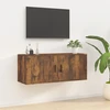 TV staliukas Sieninė televizoriaus spintelė, dūminio ąžuolo, 100x34,5x40cm