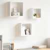 Sieninės lentynos, 3vnt., baltos spalvos, MDF, kubo formos