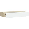 Sieninės stalčių lentynos, 2 vnt., ąžuolo ir baltos spalvos, 60x23,5x10cm, MDF