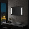 Sieninis vonios kambario veidrodis su LED, 100x60cm