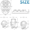 Silikoninė formelė 3d kaukolės formos ledo kubeliams